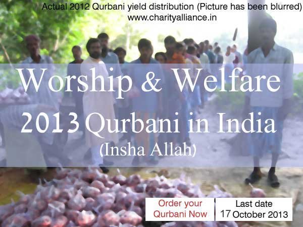 online qurbani india sacrifice muslims islam eid meat goat welfare food poor payment