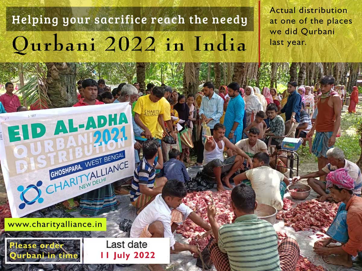 online qurbani india sacrifice muslims islam eid meat goat welfare food poor payment